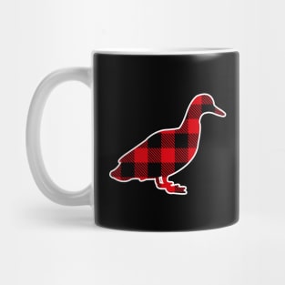 Duck Red Plaid Pattern Christmas Pajama Funny Gift Mug